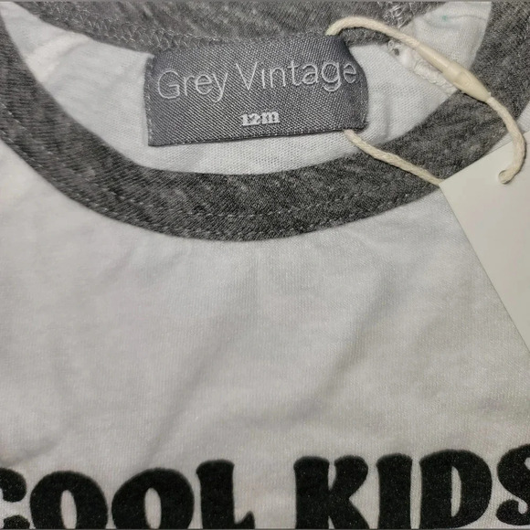 NWT Grey Vintage Cool Kids Never Sleep Infant Tee Size 12 Months - Picture 4 of 4